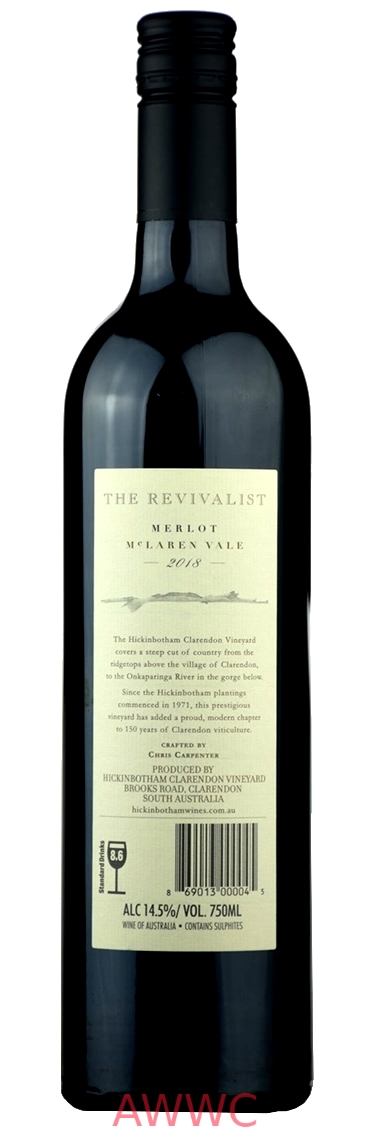 西津波坦 McLaren Vale Clarendon The Revivalist 梅洛2018