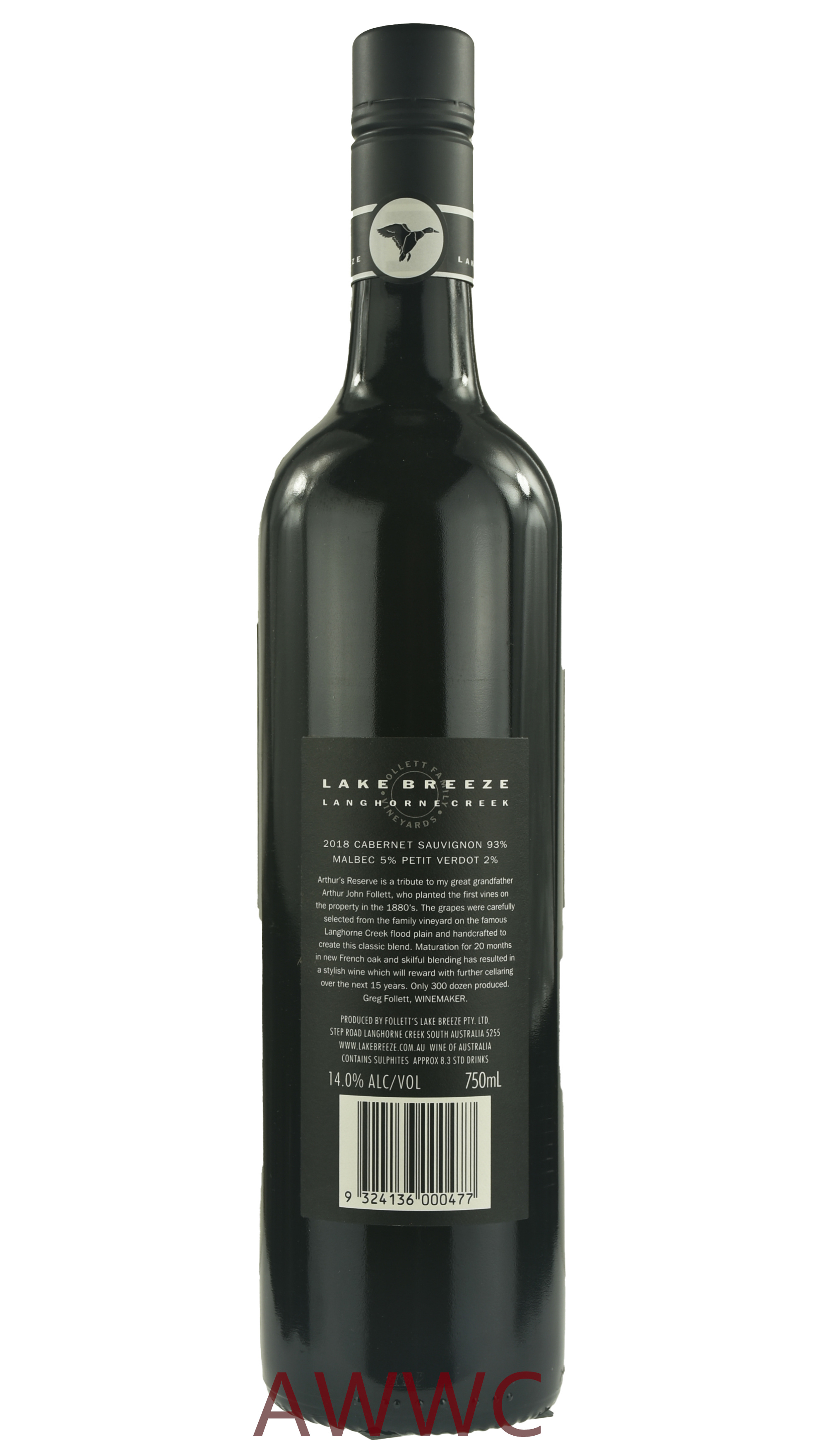 Lake Breeze Langhorne Creek Arthurs Reserve Cabernet Sav. Malbec 2018